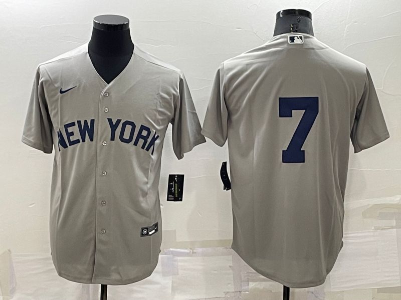 Men New York Yankees #7 No Name Grey Game 2022 Nike MLB Jersey->new york yankees->MLB Jersey